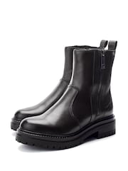 Moda in Pelle Black Olottie Leather Chunky Side Zip Short Boot - Image 2 of 4