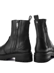 Moda in Pelle Black Olottie Leather Chunky Side Zip Short Boot - Image 3 of 4