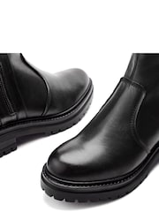 Moda in Pelle Black Olottie Leather Chunky Side Zip Short Boot - Image 4 of 4