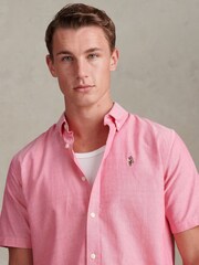 U.S. Polo Assn Pink Short Sleeve Oxford Shirt - Image 2 of 7