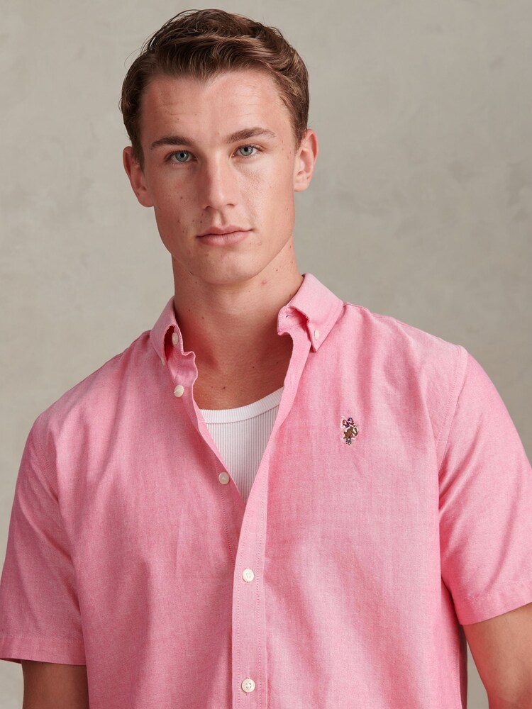 U.S. Polo Assn Pink Short Sleeve Oxford Shirt - Image 2 of 7