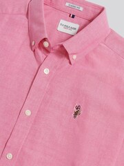 U.S. Polo Assn Pink Short Sleeve Oxford Shirt - Image 7 of 7