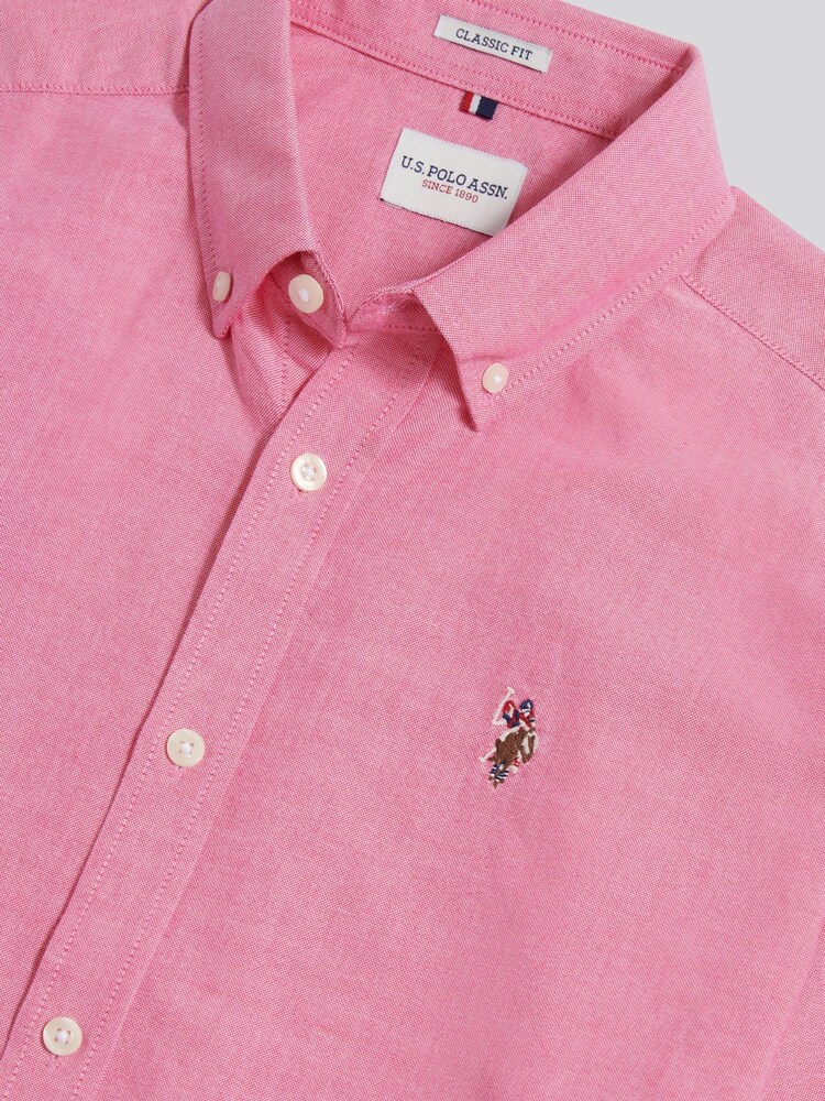 U.S. Polo Assn Pink Short Sleeve Oxford Shirt - Image 7 of 7