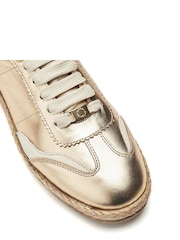 Gold - Moda in Pelle Baibe Leather Trainers With Espadrille Sole - Bild 2 von 3