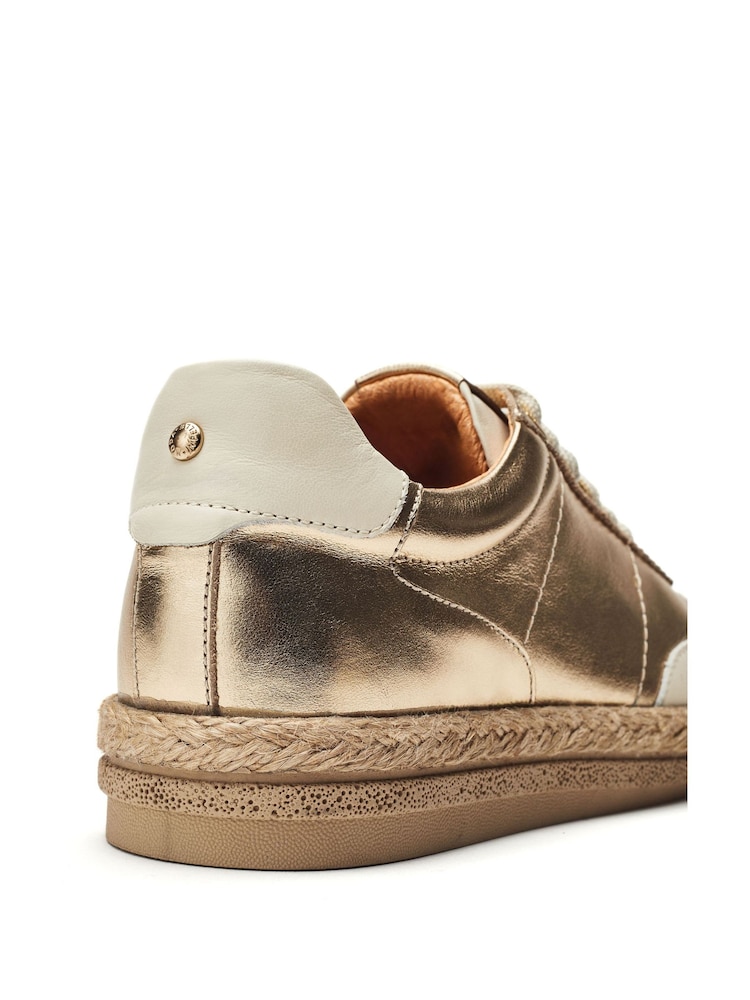 Gold - Moda in Pelle Baibe Leather Trainers With Espadrille Sole - Bild 3 von 3