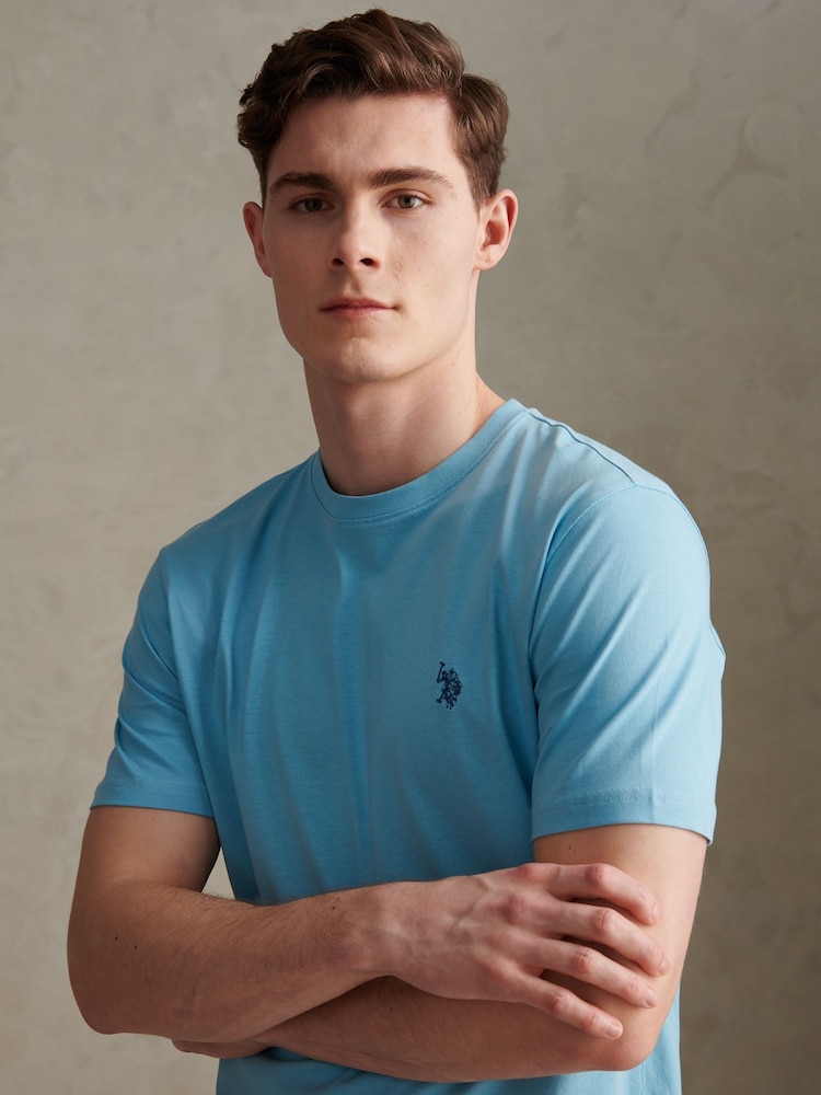 U.S. Polo Assn. Coral Blue Double Horsemen T-Shirt - Image 2 of 7