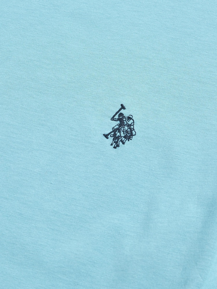 U.S. Polo Assn. Coral Blue Double Horsemen T-Shirt - Image 7 of 7