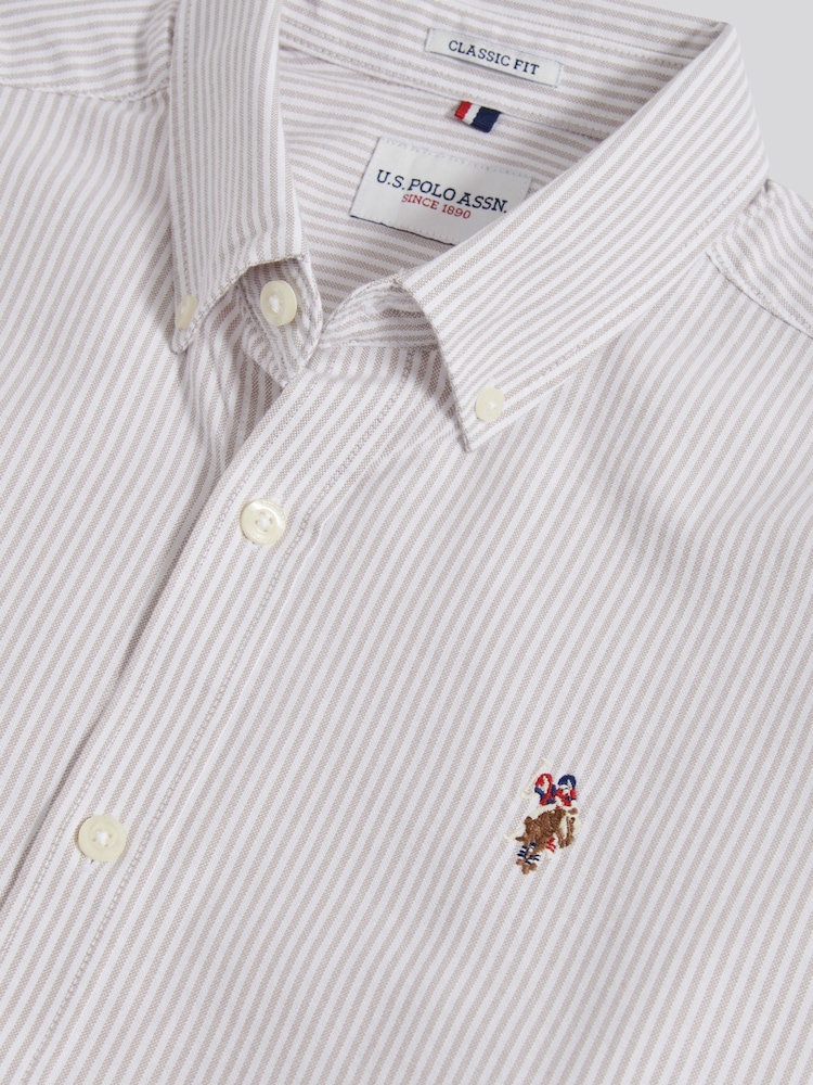 U.S. Polo Assn. Natural Oxford Stripe  Shirt - Image 9 of 9