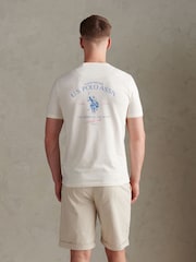 Cream - U.S. Polo Assn Spirit Of Sport Back Graphic T-Shirt - Imaginea 1 din 9