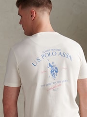 Cream - U.S. Polo Assn Spirit Of Sport Back Graphic T-Shirt - Imaginea 5 din 9