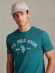 U.S. Polo Assn Green Signature Arch Print T-Shirt - Image 4 of 4