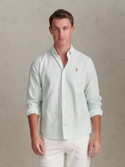 U.S. Polo Assn Green Oxford Stripe  Shirt - Image 6 of 10