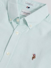 U.S. Polo Assn Green Oxford Stripe  Shirt - Image 9 of 10