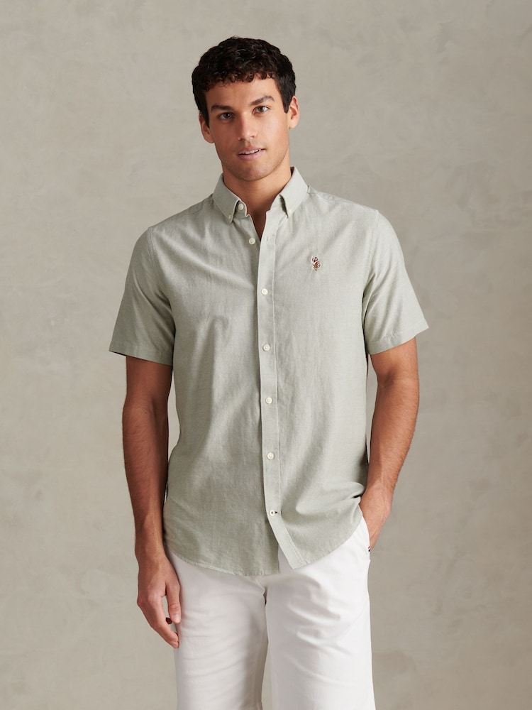 U.S. Polo Assn Green Short Sleeve Oxford Shirt - Image 1 of 7