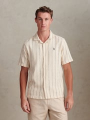 U.S. Polo Assn Natural Stripe Open Collar Short Sleeve Shirt - Image 1 of 7
