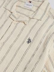 U.S. Polo Assn Natural Stripe Open Collar Short Sleeve Shirt - Image 7 of 7