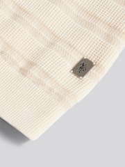 U.S. Polo Assn Cream Stripe Open Knit Polo Shirt - Image 8 of 8