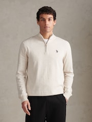 U.S. Polo Assn. Natural Cotton Quarter Zip Funnel Jumper - Image 1 of 7