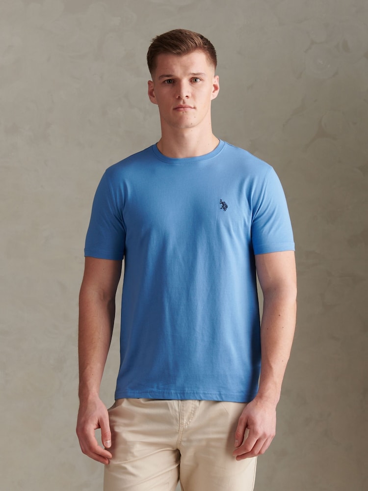 Albastru - U.S. Polo Assn. Tricou cu model caimuflaj dublu - Imaginea 1 din 6