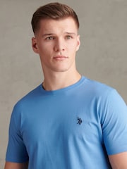 Albastru - U.S. Polo Assn. Tricou cu model caimuflaj dublu - Imaginea 4 din 6