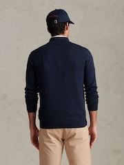 U.S. Polo Assn. Navy Blue Cotton Quarter Zip Funnel Jumper - Image 4 of 7