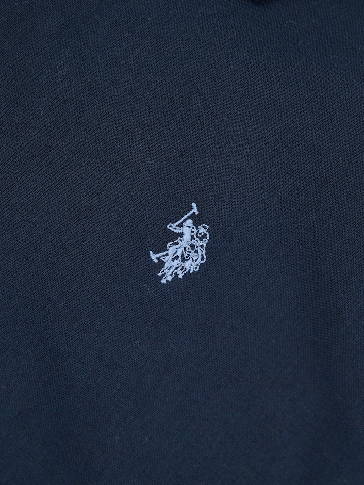 U.S. Polo Assn Blue Linen Blend Short Sleeve Shirt - Image 3 of 3 U.S. Polo Assn Blue Linen Blend Short Sleeve Shirt - Image 3 of 3
