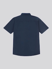 U.S. Polo Assn Navy Blue Linen Blend Short Sleeve Shirt - Image 6 of 7