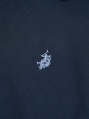 U.S. Polo Assn Navy Blue Linen Blend Short Sleeve Shirt - Image 7 of 7