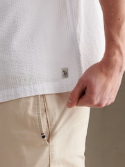 U.S. Polo Assn White Seersucker Revere Short Sleeve Shirt - Image 2 of 7