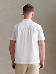 U.S. Polo Assn White Seersucker Revere Short Sleeve Shirt - Image 4 of 7