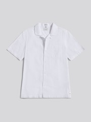 U.S. Polo Assn White Seersucker Revere Short Sleeve Shirt - Image 5 of 7