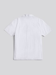 U.S. Polo Assn White Seersucker Revere Short Sleeve Shirt - Image 6 of 7