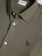 U.S. Polo Assn Green Double Cloth Shirt - Image 7 of 7