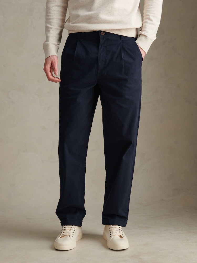 U.S. Polo Assn. Blue Pleat Front Lightweight Chino Trousers - Image 1 of 8