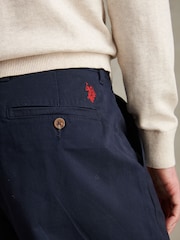 U.S. Polo Assn. Blue Pleat Front Lightweight Chino Trousers - Image 2 of 8