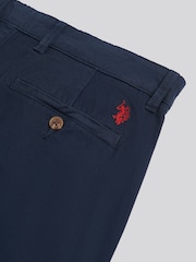 U.S. Polo Assn. Blue Pleat Front Lightweight Chino Trousers - Image 7 of 8