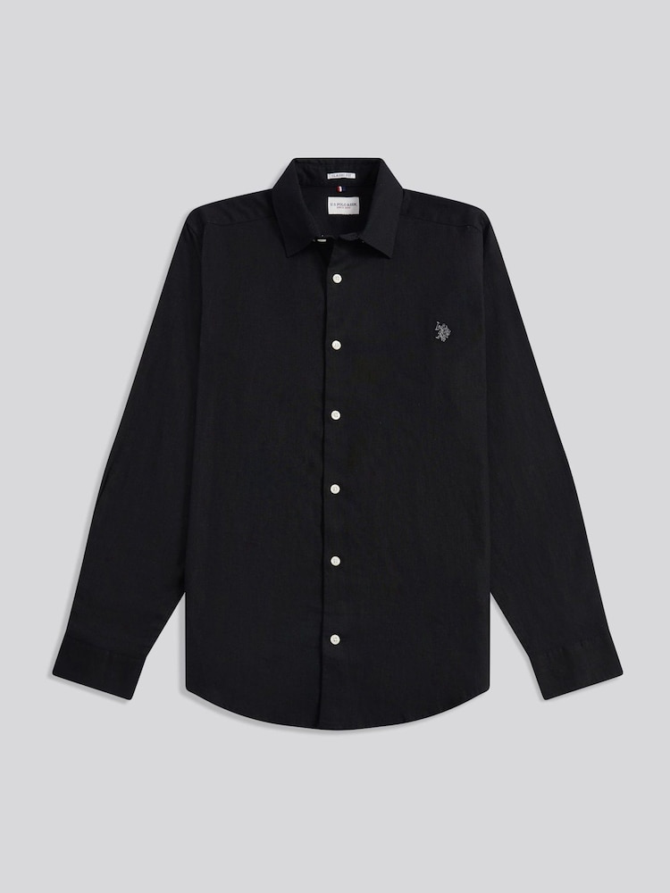 U.S. Polo Assn Black Linen Blend Shirt - Image 1 of 3