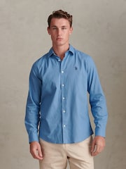 U.S. Polo Assn Blue Linen Blend Shirt - Image 1 of 7