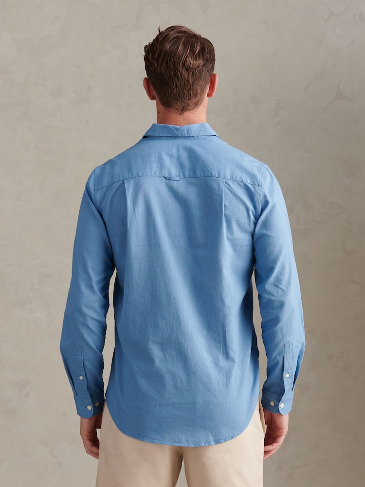 U.S. Polo Assn Blue Linen Blend Shirt - Image 2 of 7 U.S. Polo Assn Blue Linen Blend Shirt - Image 2 of 7