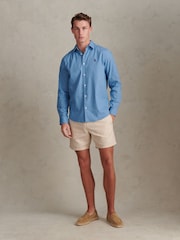 U.S. Polo Assn Blue Linen Blend Shirt - Image 3 of 7