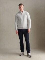 U.S. Polo Assn. Grey Cotton Quarter Zip Funnel Jumper - Image 3 of 7