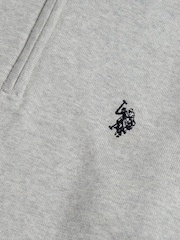 U.S. Polo Assn. Grey Cotton Quarter Zip Funnel Jumper - Image 7 of 7
