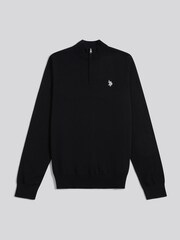 U.S. Polo Assn. Black Cotton Quarter Zip Funnel Jumper - Image 5 of 7