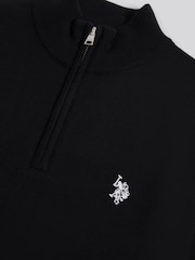 U.S. Polo Assn. Black Cotton Quarter Zip Funnel Jumper - Image 7 of 7