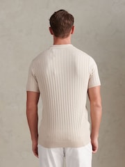 U.S. Polo Assn Natural Zip Knit Short Sleeve Polo Shirt - Image 4 of 7