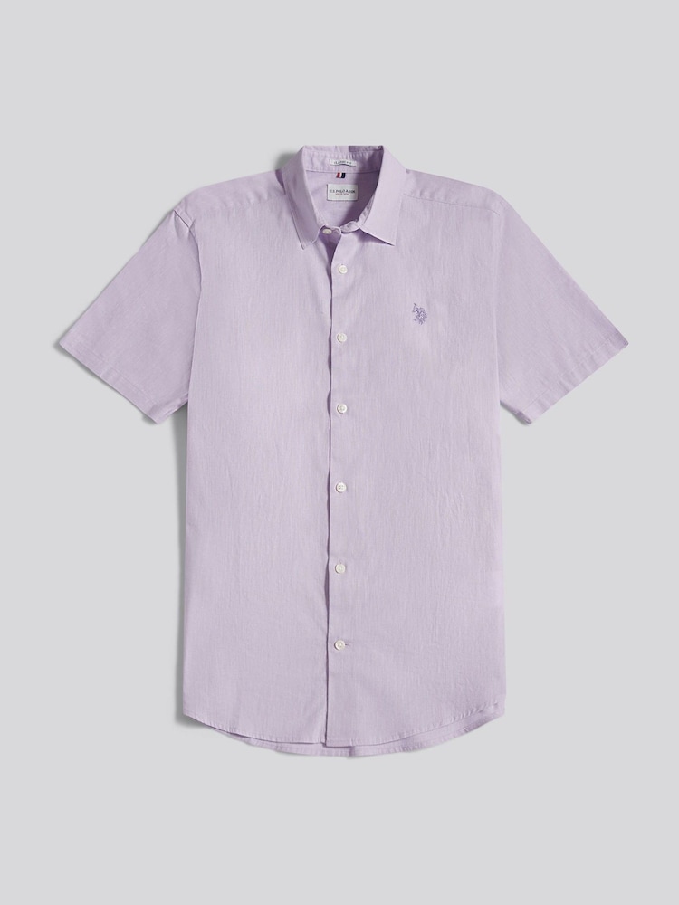U.S. Polo Assn Purple Linen Blend Shorts Sleeve Shirt - Image 1 of 3