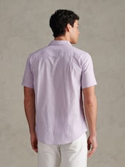 U.S. Polo Assn Purple Linen Blend Short Sleeve Shirt - Image 4 of 7