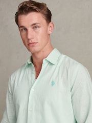 U.S. Polo Assn Green Linen Blend Shirt - Image 4 of 7