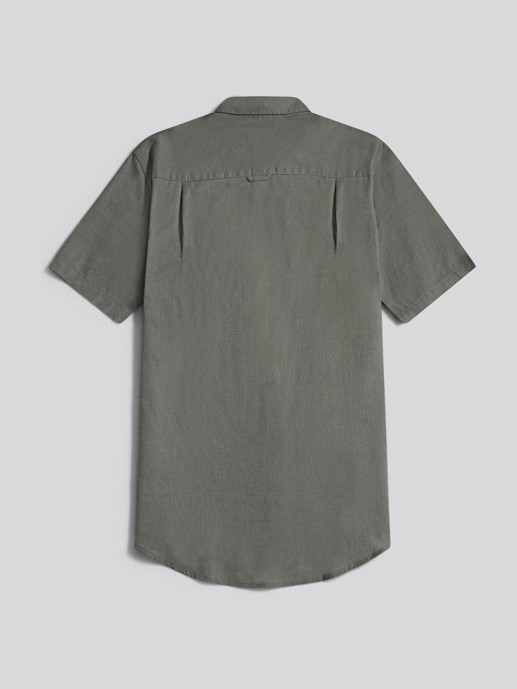 من U.S. Polo Assn. قميص بكم قصير من مزيج الكتان - Image 2 of 3