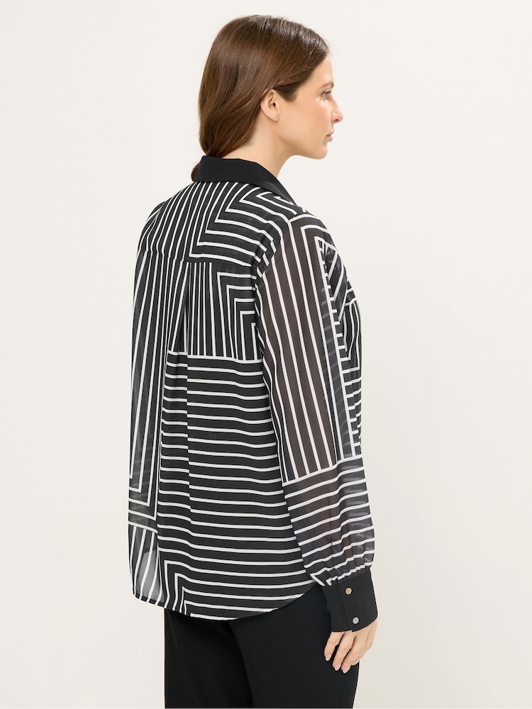 Star by Julien MacDonald Black Abstract Stripe Shirt - Image 2 of 6
